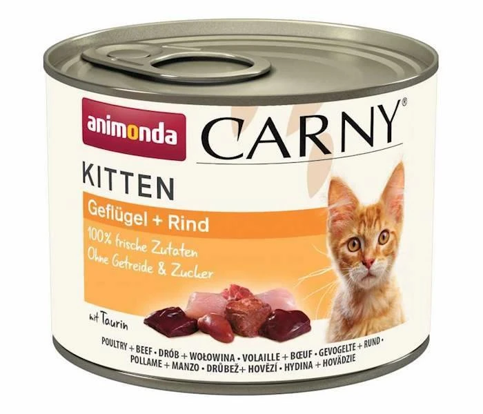 ANIMONDA Cat Carny Kitten Saveur : Volaille Et Bœuf 200g X12