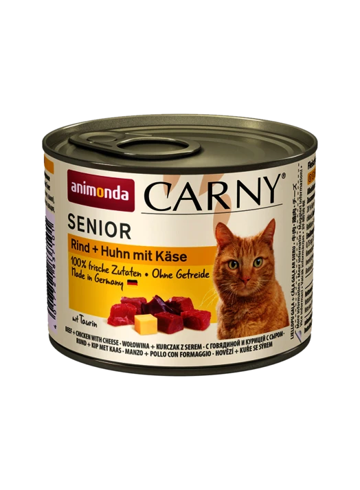ANIMONDA Cat Carny Senior Bœuf + Poulet Au Fromage 200g X12 – Image 2