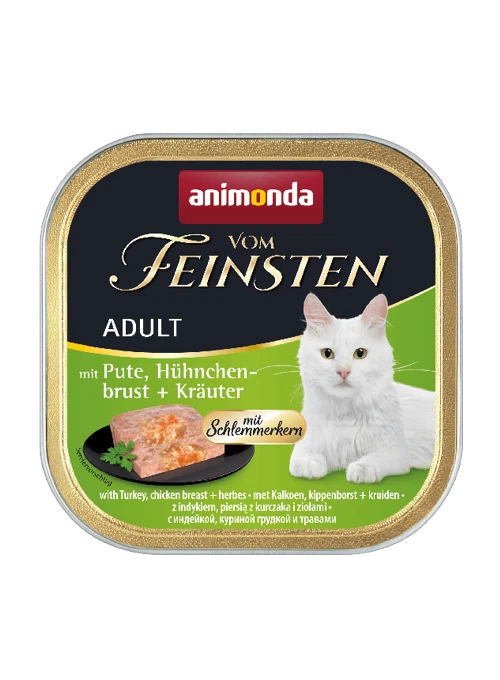 Animonda Cat Vom Feinsten Adulte Dinde Avec Poitrine De Poulet Et Fines Herbes 100g X12