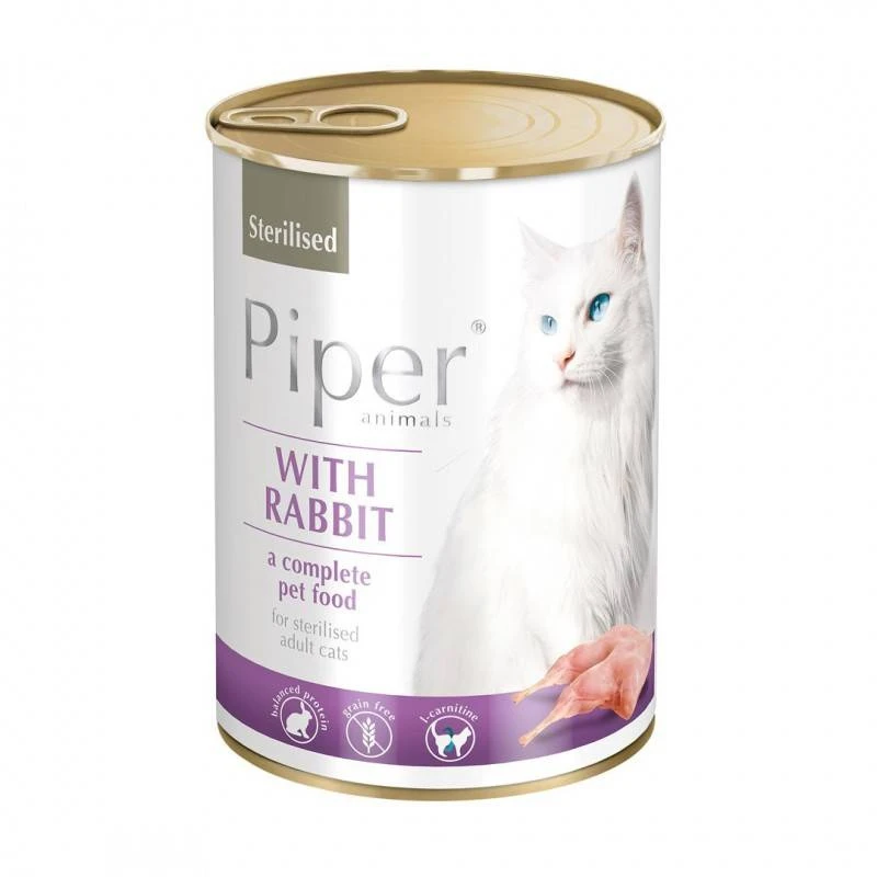 Dolina Noteci Piper Pour Chats Stérilisés Avec Du Lapin 400g X6 – Image 2
