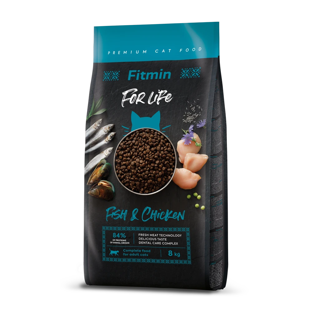 FITMIN Cat For Life Adulte Poisson Et Poulet 8kg